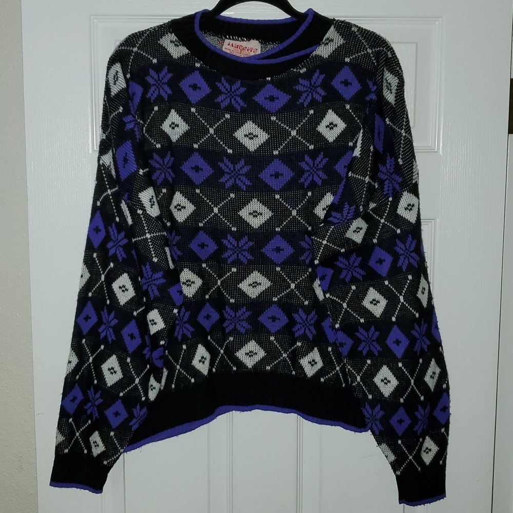 VTG Jamenits Fair Isle Snowflake Sweater Women's Size Medium